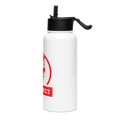 Stainless steel Rescue 22 Monogram Water Bottle with a straw & lid